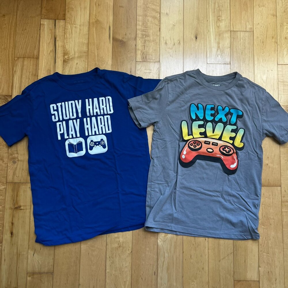 Bundle of 2 Youth XL Gamer Short Sleeve Tee Graphic T Shirt
